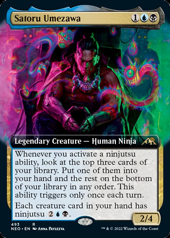 Satoru Umezawa (Extended Art) [Kamigawa: Neon Dynasty] [Foil]