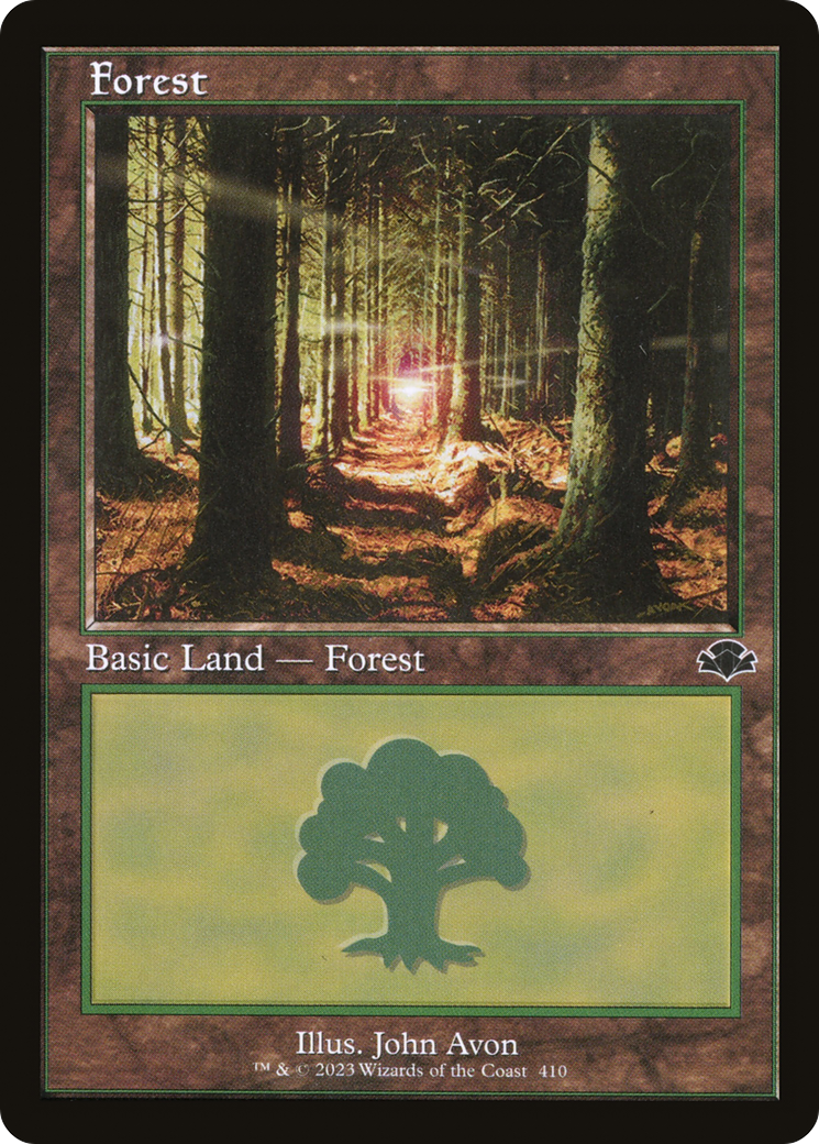 Forest (410) (Retro) [Dominaria Remastered] [Foil]