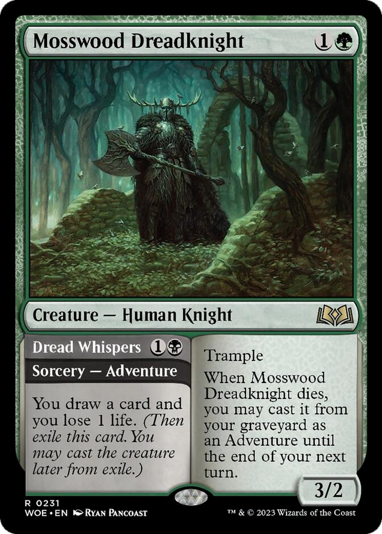 Mosswood Dreadknight // Dread Whispers [Wilds of Eldraine] [Foil]