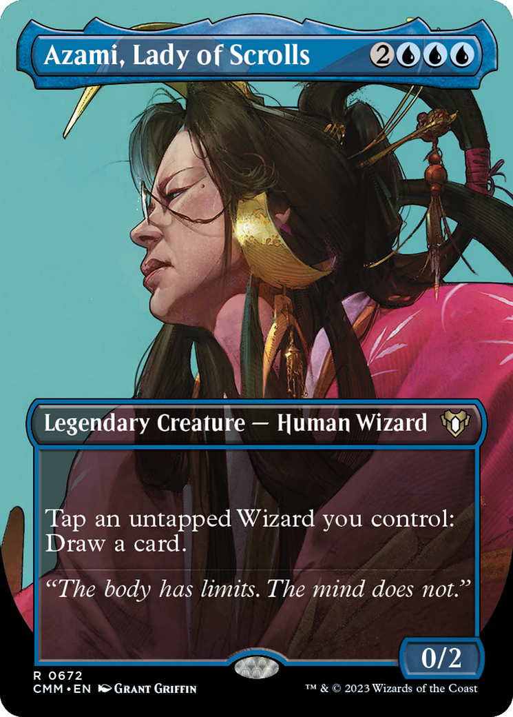 Azami, Lady of Scrolls (Borderless Profile) [Commander Masters] [Foil]