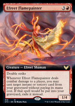 Efreet Flamepainter (Extended Art) [Strixhaven: School of Mages] [Foil]