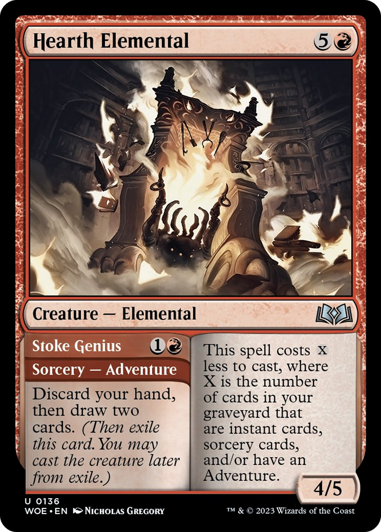 Hearth Elemental // Stoke Genius [Wilds of Eldraine] [Foil]