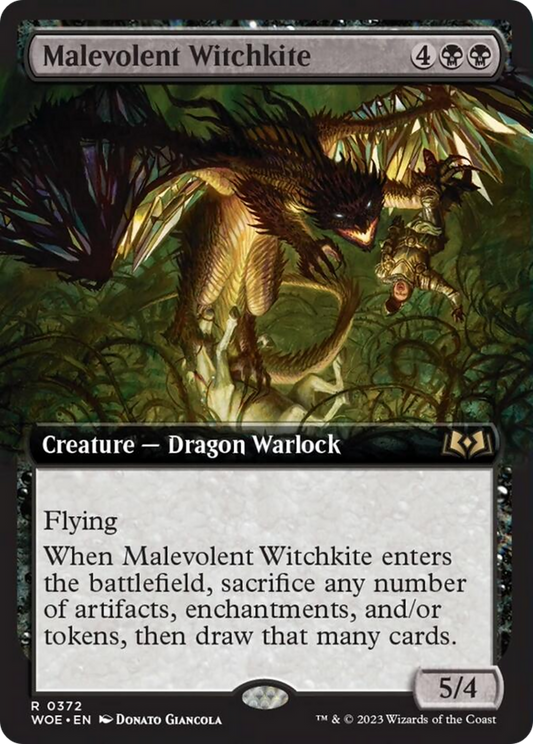 Malevolent Witchkite (Extended Art) [Wilds of Eldraine] [Foil]