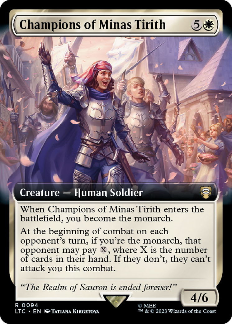 Champions of Minas Tirith (Extended Art) [The Lord of the Rings: Tales of Middle-Earth Commander] [Foil]