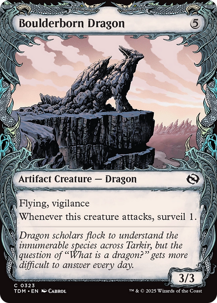 Boulderborn Dragon (Showcase) [Tarkir: Dragonstorm] [Foil]