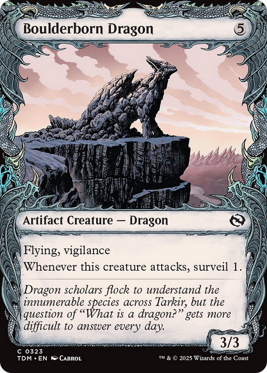 Boulderborn Dragon (Showcase) [Tarkir: Dragonstorm] [Foil]