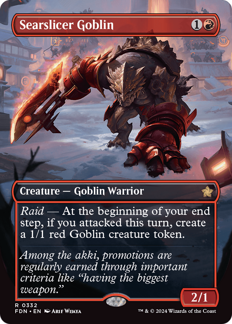 Searslicer Goblin (Borderless) [Foundations] [Foil]