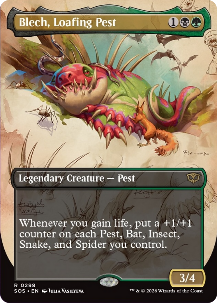 Blech, Loafing Pest (Borderless) [Secrets of Strixhaven] [Foil]