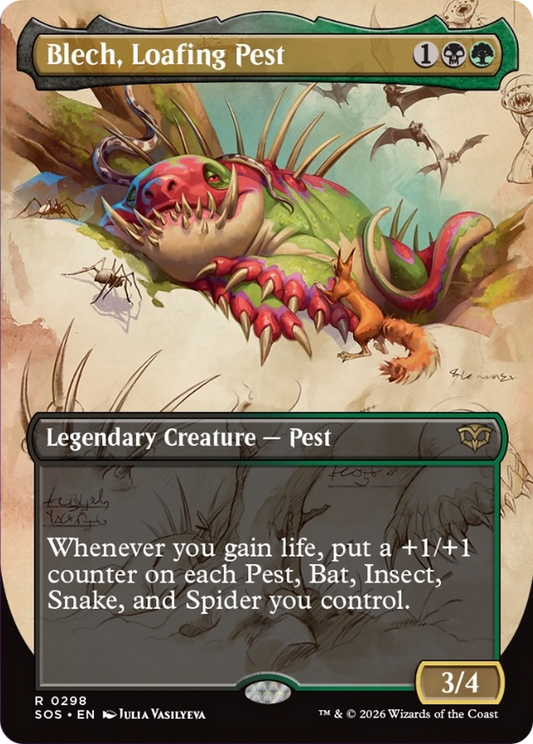 Blech, Loafing Pest (Borderless) [Secrets of Strixhaven] [Foil]