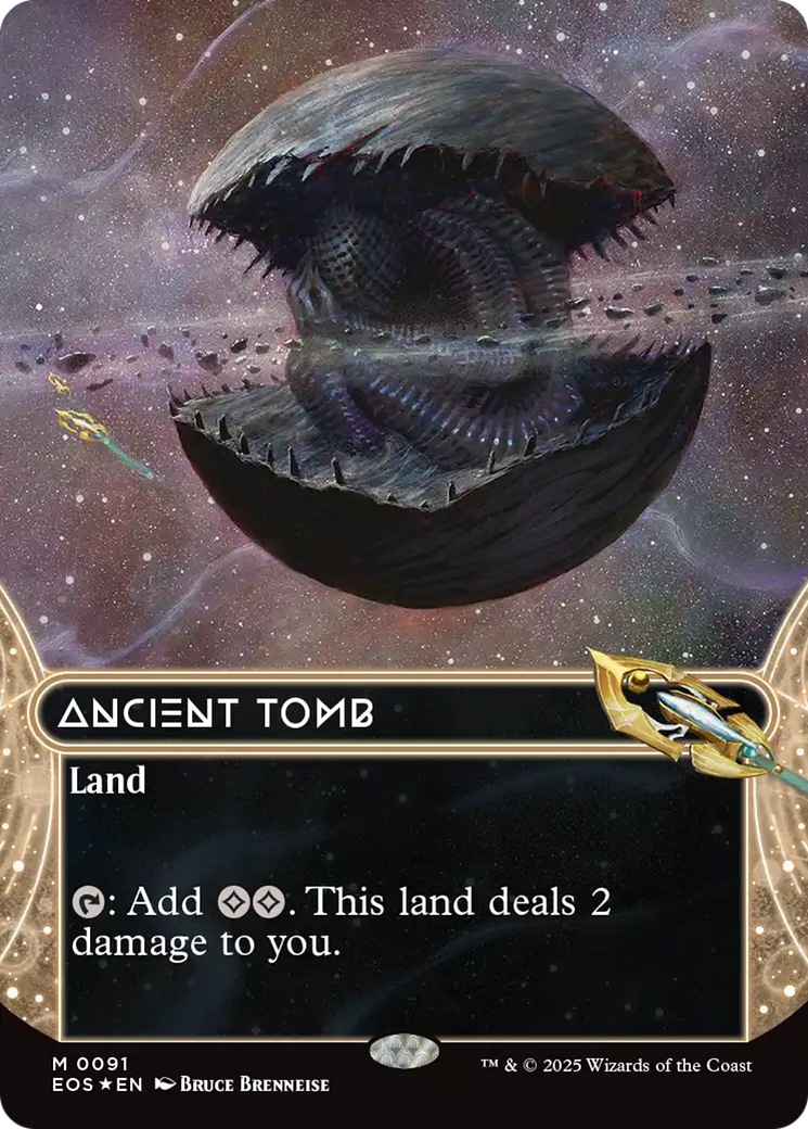Ancient Tomb (0091) (Borderless) (Galaxy Foil) [Edge of Eternities] [Foil]