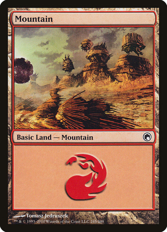 Mountain (245) [Scars of Mirrodin] [Foil]