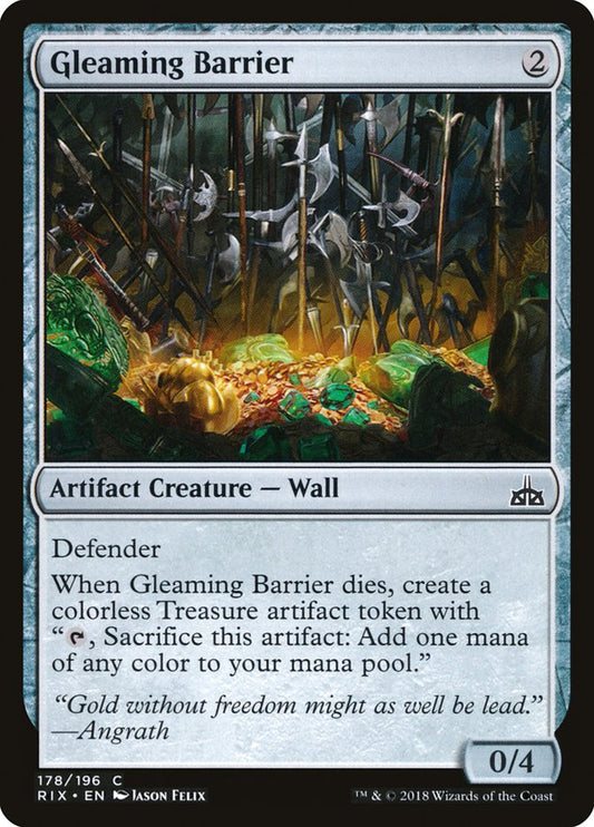 Gleaming Barrier [Rivals of Ixalan] [Foil]