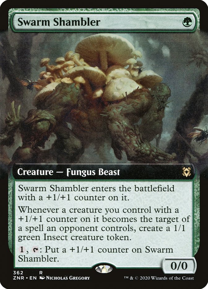 Swarm Shambler (Extended Art) [Zendikar Rising] [Foil]