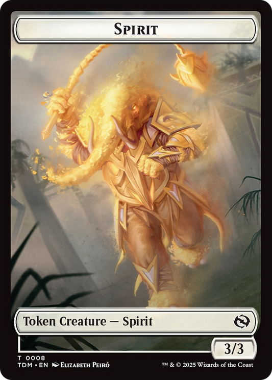 Spirit (0008) // Spirit (0009) Double-Sided Token [Tarkir: Dragonstorm Tokens] [Foil]