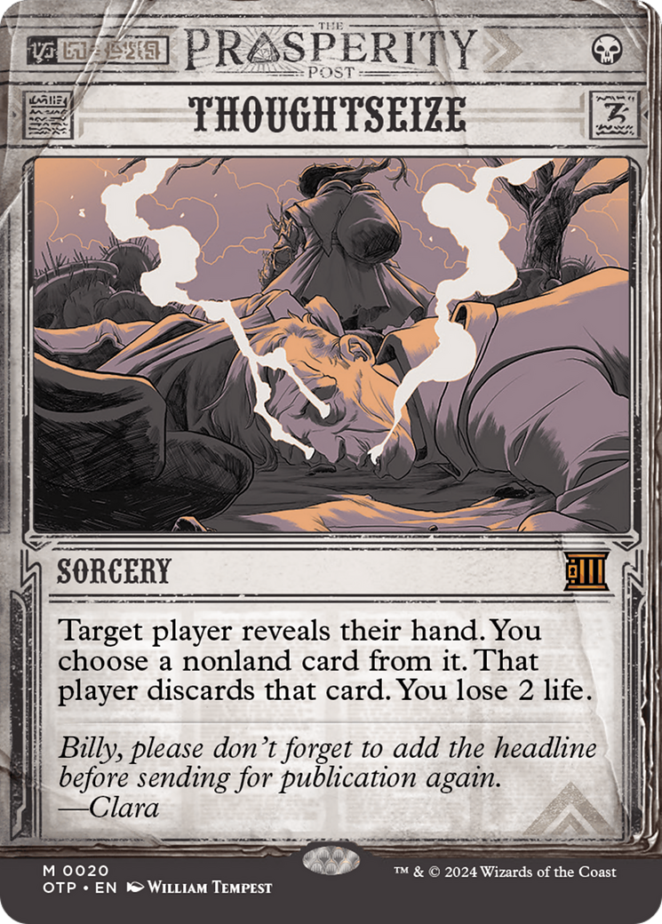 Thoughtseize [Outlaws of Thunder Junction: Breaking News] [Foil]