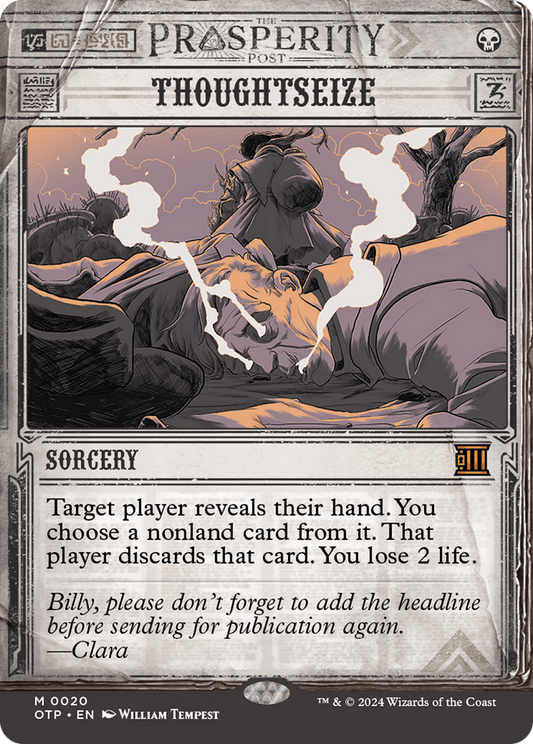 Thoughtseize [Outlaws of Thunder Junction: Breaking News] [Foil]