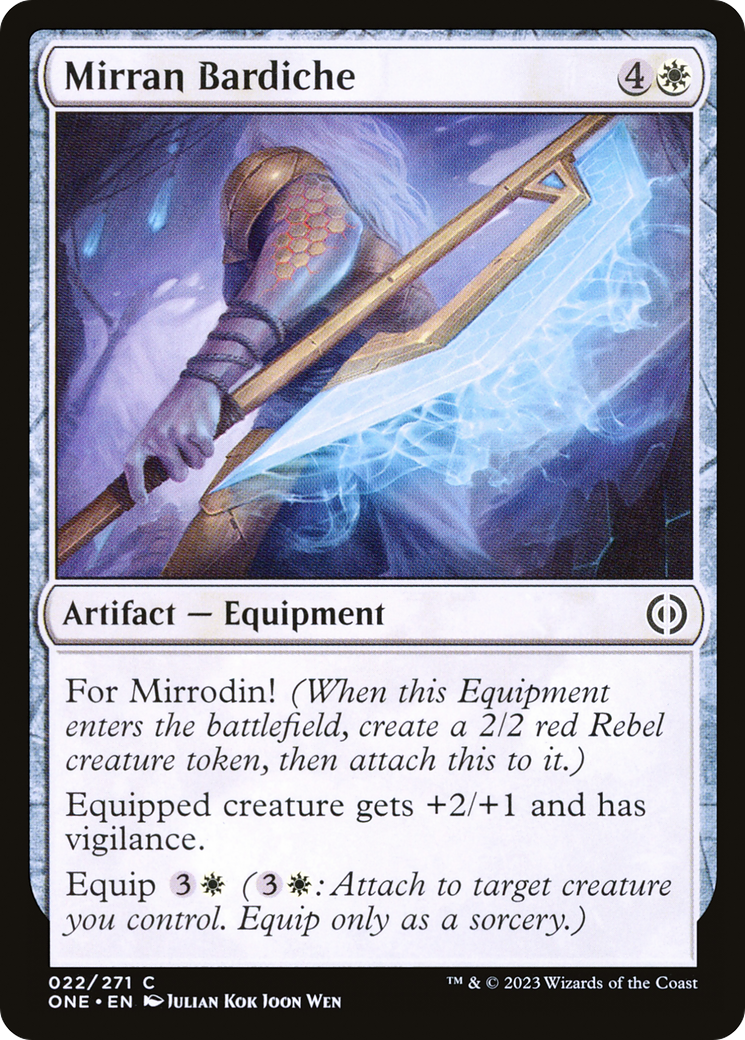 Mirran Bardiche [Phyrexia: All Will Be One] [Foil]