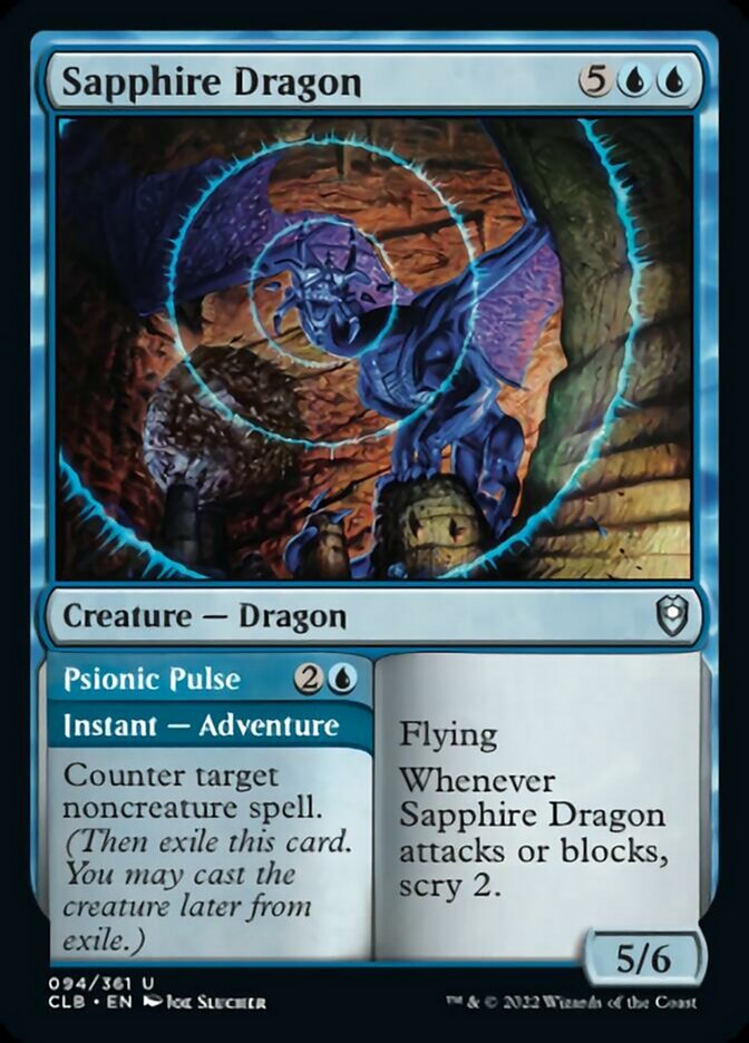 Sapphire Dragon // Psionic Pulse [Commander Legends: Battle for Baldur's Gate] [Foil]