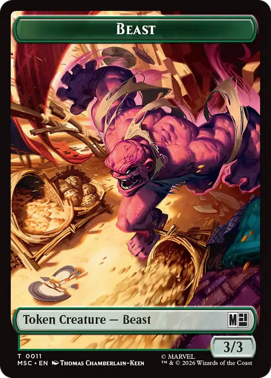 Rhino // Beast Double-Sided Token [Marvel Super Heroes Commander]