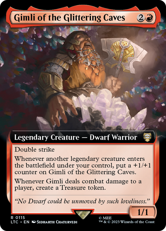 Gimli of the Glittering Caves (Extended Art) [The Lord of the Rings: Tales of Middle-Earth Commander] [Foil]
