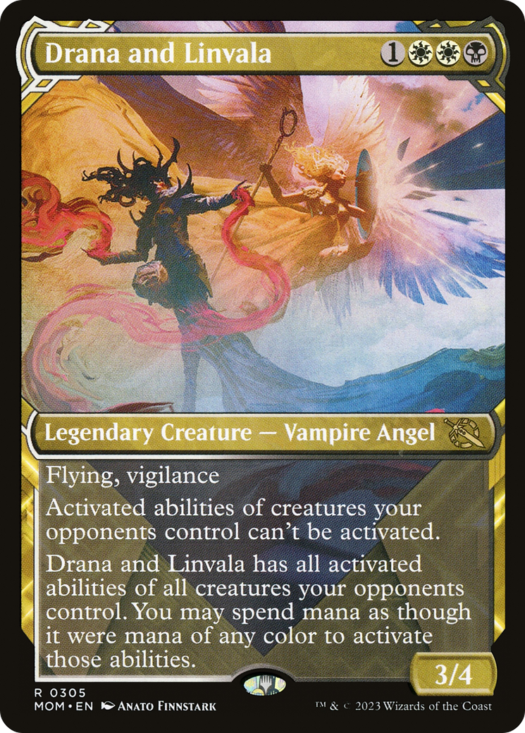 Drana and Linvala (Showcase Planar Booster Fun) [March of the Machine] [Foil]