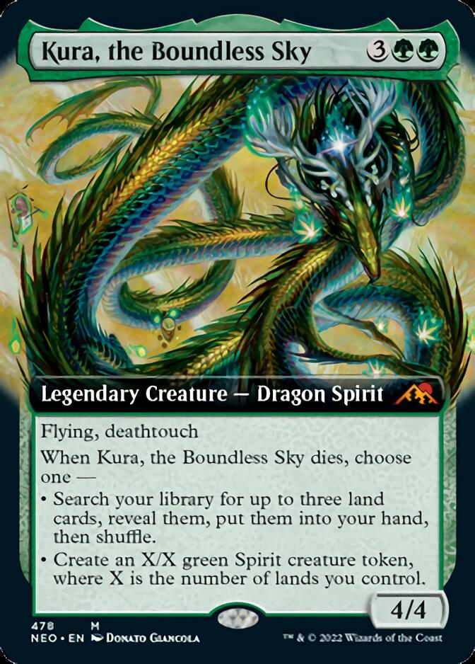 Kura, the Boundless Sky (Extended Art) [Kamigawa: Neon Dynasty] [Foil]