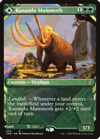 Kazandu Mammoth // Kazandu Valley (Showcase) [Zendikar Rising] [Foil]