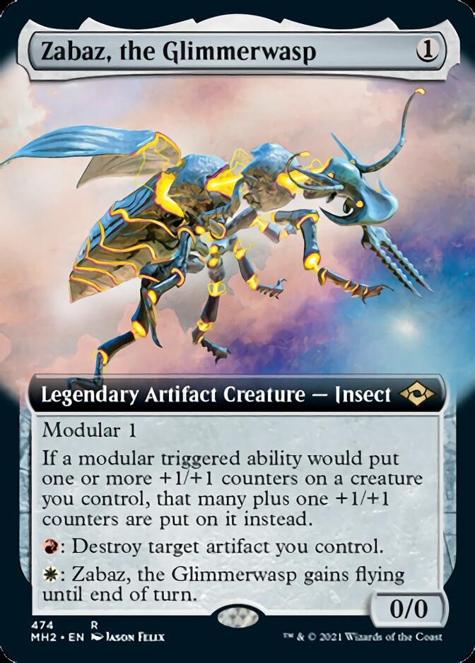 Zabaz, the Glimmerwasp (Extended Art) [Modern Horizons 2] [Foil]
