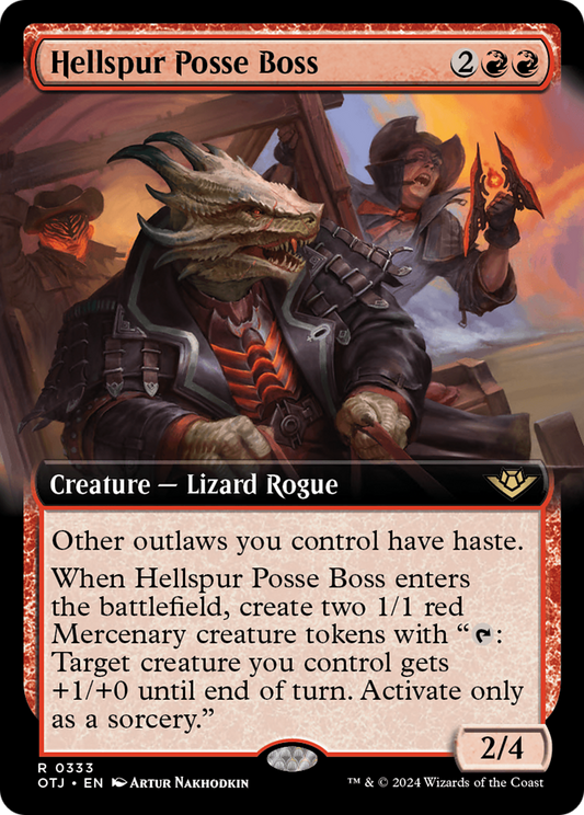 Hellspur Posse Boss (Extended Art) [Outlaws of Thunder Junction] [Foil]