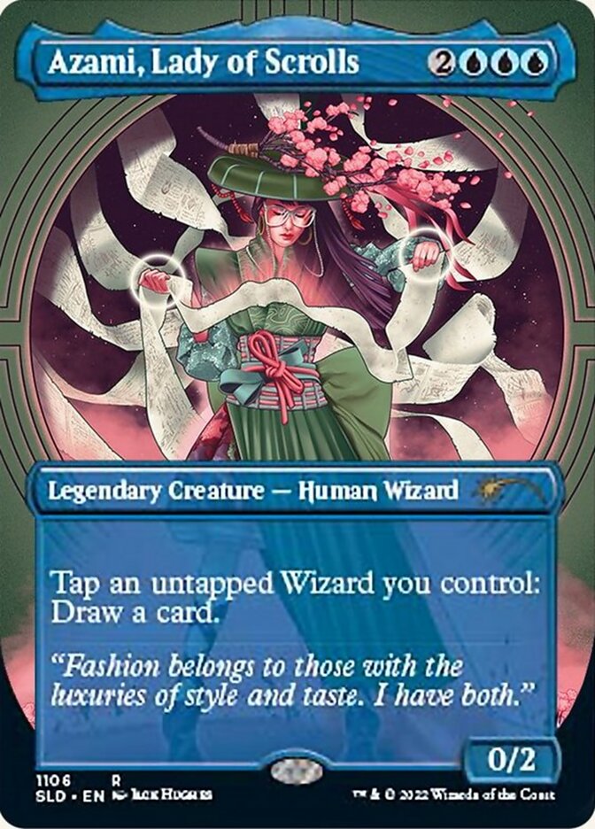 Azami, Lady of Scrolls (Borderless) [Secret Lair Drop Series] [Foil]