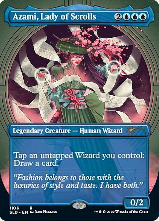 Azami, Lady of Scrolls (Borderless) [Secret Lair Drop Series] [Foil]