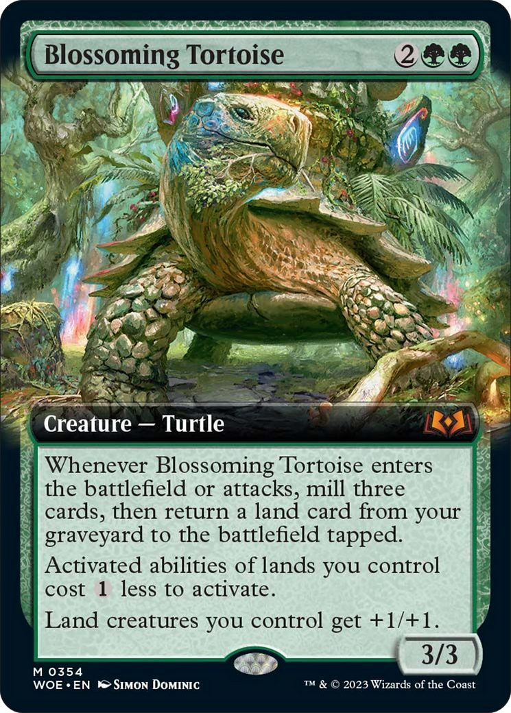 Blossoming Tortoise (Extended Art) [Wilds of Eldraine] [Foil]