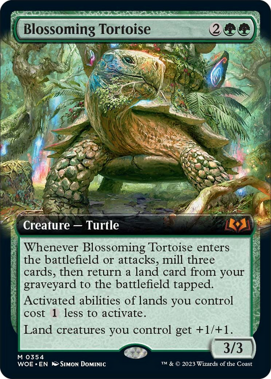 Blossoming Tortoise (Extended Art) [Wilds of Eldraine] [Foil]