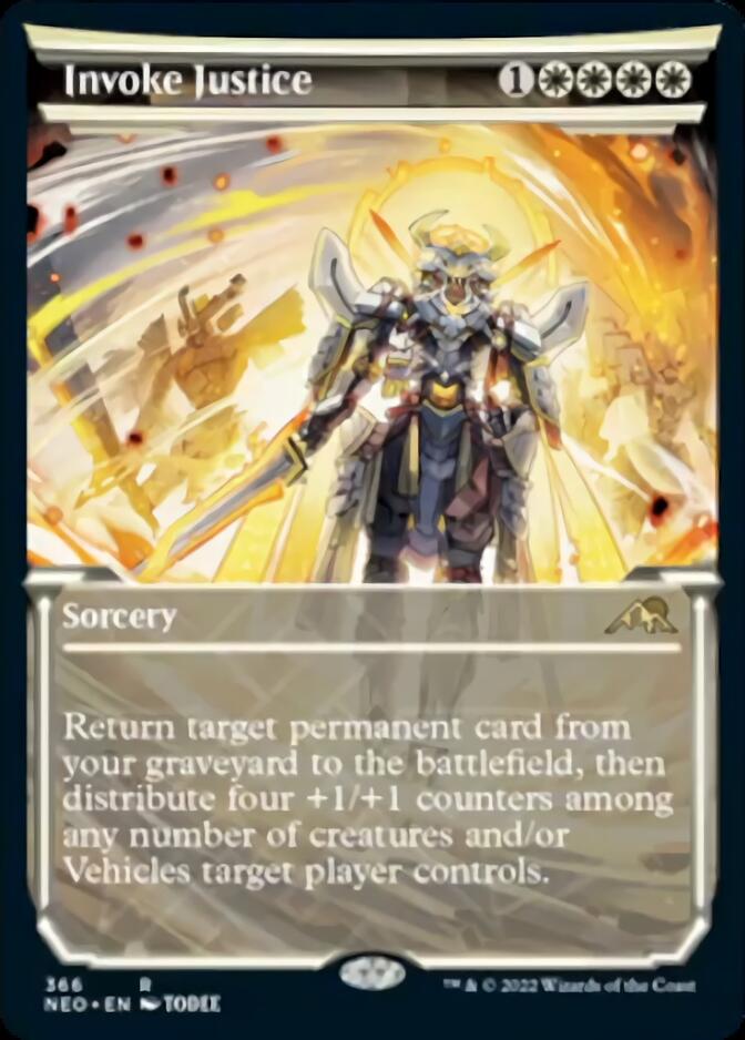 Invoke Justice (Showcase Soft Glow) [Kamigawa: Neon Dynasty] [Foil]