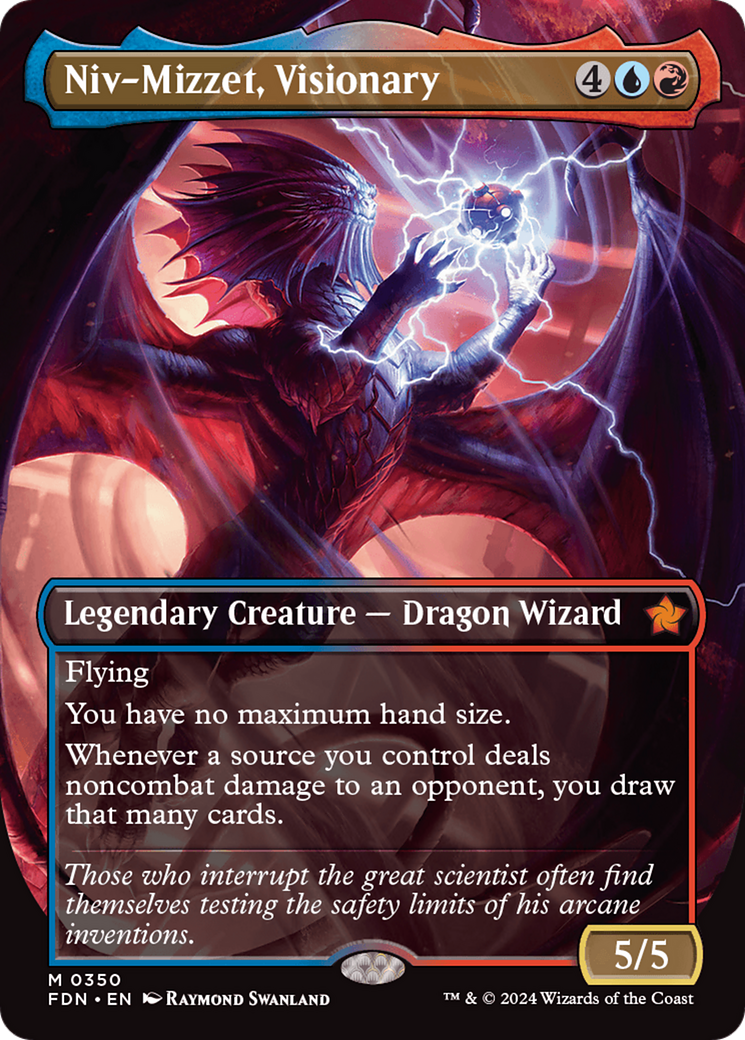 Niv-Mizzet, Visionary (Borderless) [Foundations] [Foil]