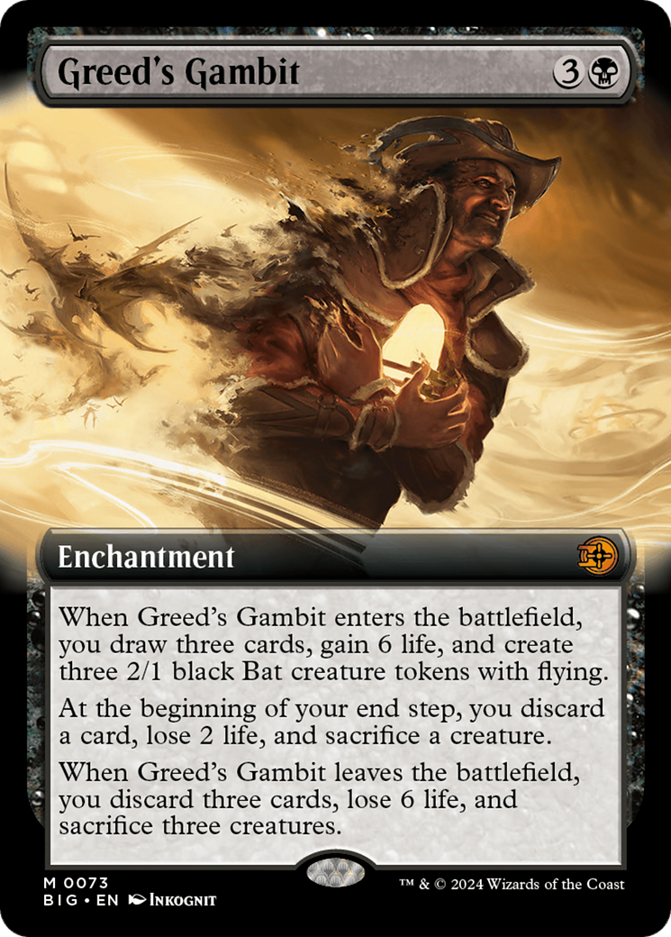 Greed's Gambit (Extended Art) [Outlaws of Thunder Junction: The Big Score] [Foil]