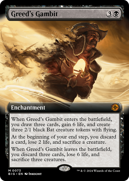 Greed's Gambit (Extended Art) [Outlaws of Thunder Junction: The Big Score] [Foil]