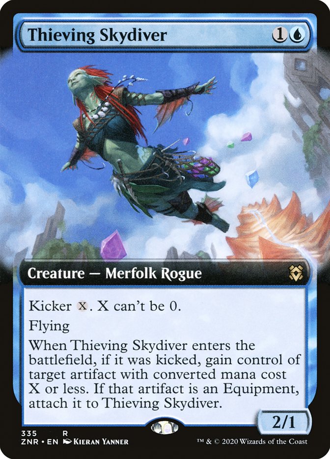 Thieving Skydiver (Extended Art) [Zendikar Rising] [Foil]