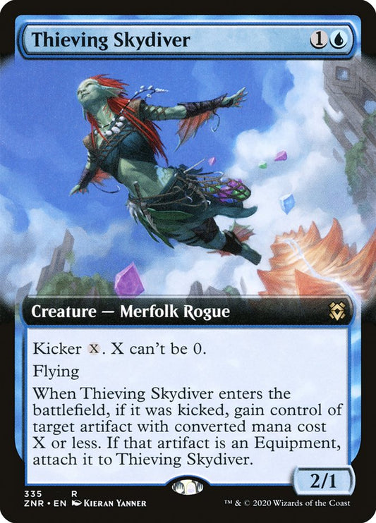 Thieving Skydiver (Extended Art) [Zendikar Rising] [Foil]