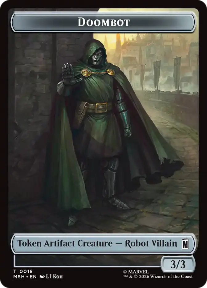 Merfolk // Doombot Double-Sided Token [Marvel Super Heroes]
