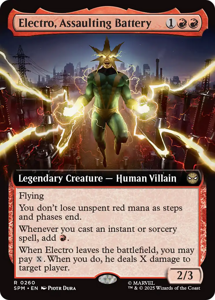 Electro, Assaulting Battery (Extended Art) [Marvel's Spider-Man] [Foil]