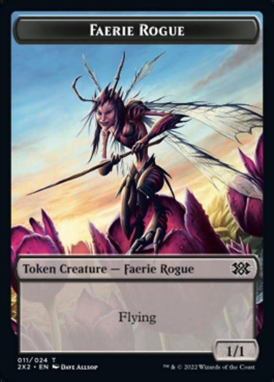 Faerie Rogue // Monk Double-Sided Token [Double Masters 2022 Tokens] [Foil]