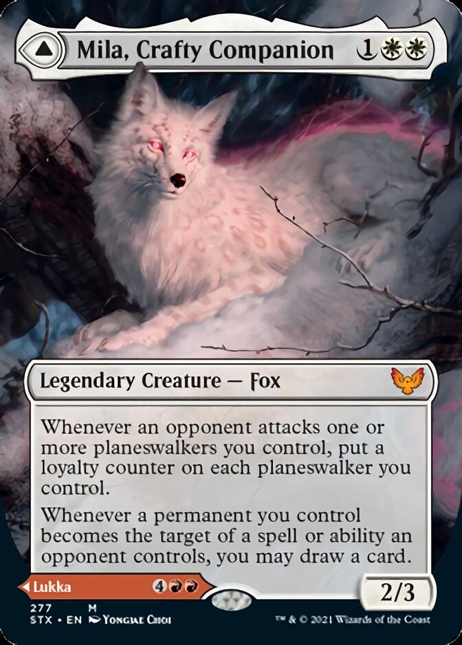 Mila, Crafty Companion // Lukka, Wayward Bonder (Borderless) [Strixhaven: School of Mages] [Foil]