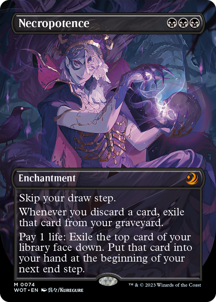 Necropotence (Anime Borderless) [Wilds of Eldraine: Enchanting Tales] [Foil]