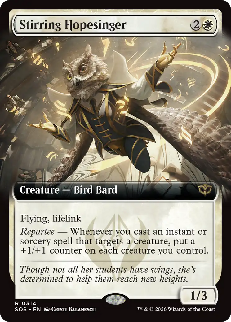 Stirring Hopesinger (Extended Art) [Secrets of Strixhaven] [Foil]