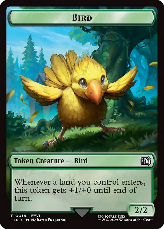 Bird (0016) // Wizard (0014) Double-Sided Token [FINAL FANTASY Tokens] [Foil]
