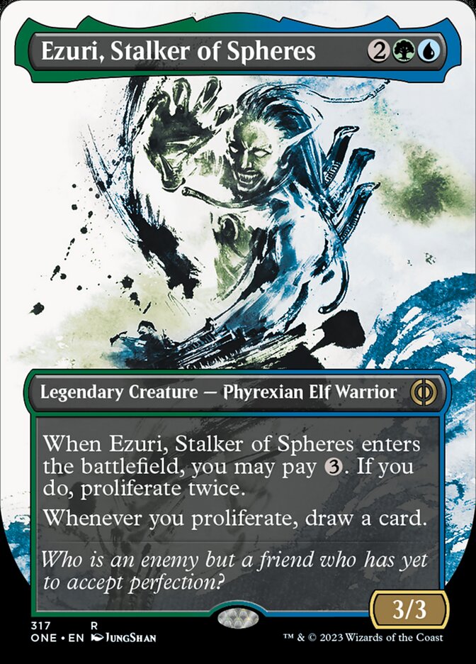 Ezuri, Stalker of Spheres (Borderless Ichor) [Phyrexia: All Will Be One] [Foil]
