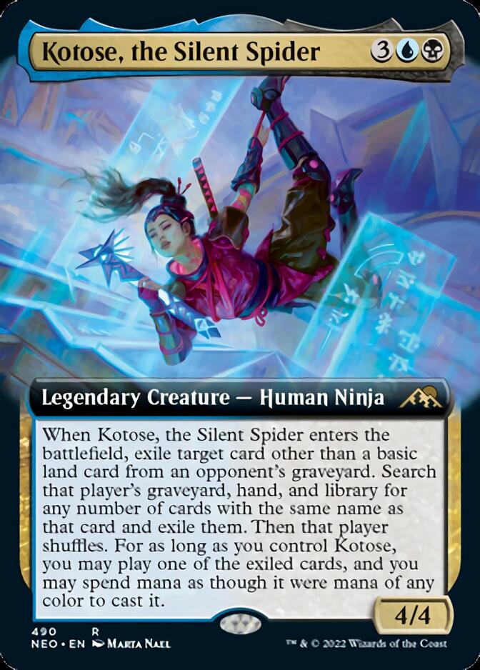 Kotose, the Silent Spider (Extended Art) [Kamigawa: Neon Dynasty] [Foil]