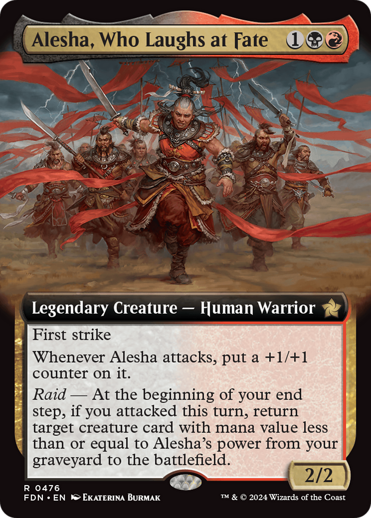 Alesha, Who Laughs at Fate (Extended Art) [Foundations] [Foil]