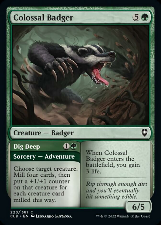 Colossal Badger // Dig Deep [Commander Legends: Battle for Baldur's Gate] [Foil]